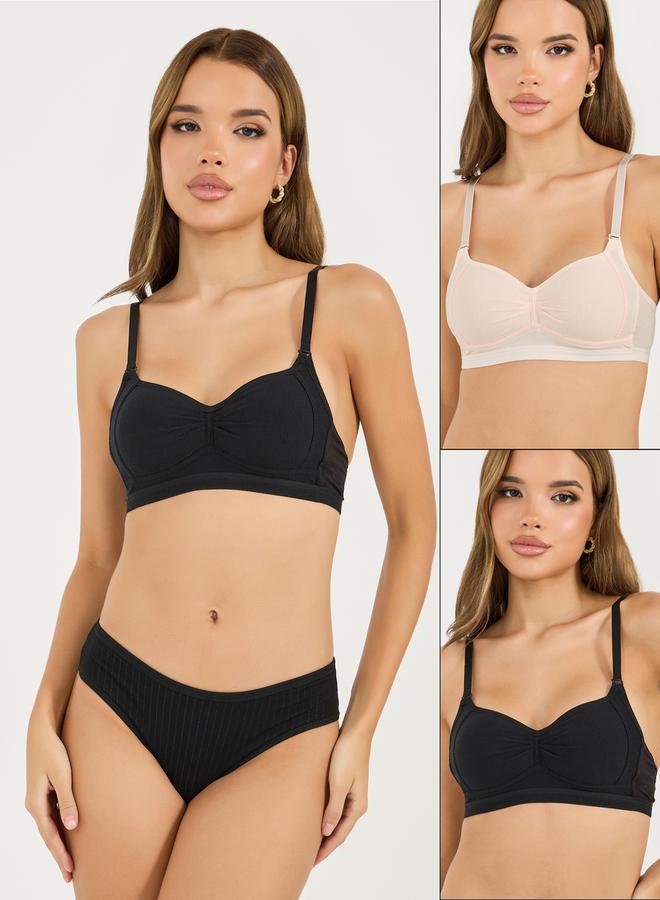 Styli Pack of 2 - Padded Non Wired Comfort T-Shirt Bra  - Image 1