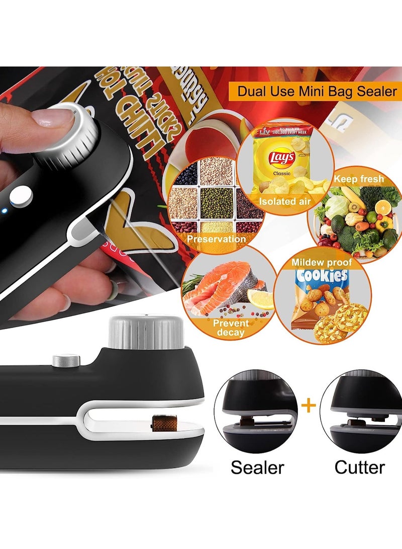 SOLARAE Mini Bag Sealer, 2 in 1 USB Rechargeable Heat Sealer and Cutter, Mini Chip Bag Sealer Heat Seal - Image 5