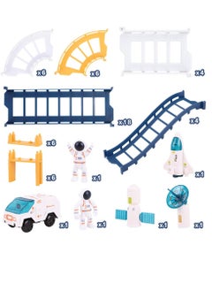 Generic Electric Train Set for Kids Space Variety Rail Car Railway Learning Educational Toys Creative Puzzle Toys Train Sets for Kids Boys Girls Age 3 Years Up Electric Track Car Set Blue Space  - Image 2