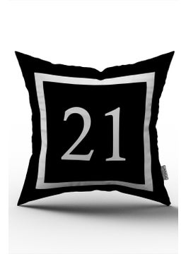 Cango Home Digital Printing Throw Pillow Cover with Numbers 21 