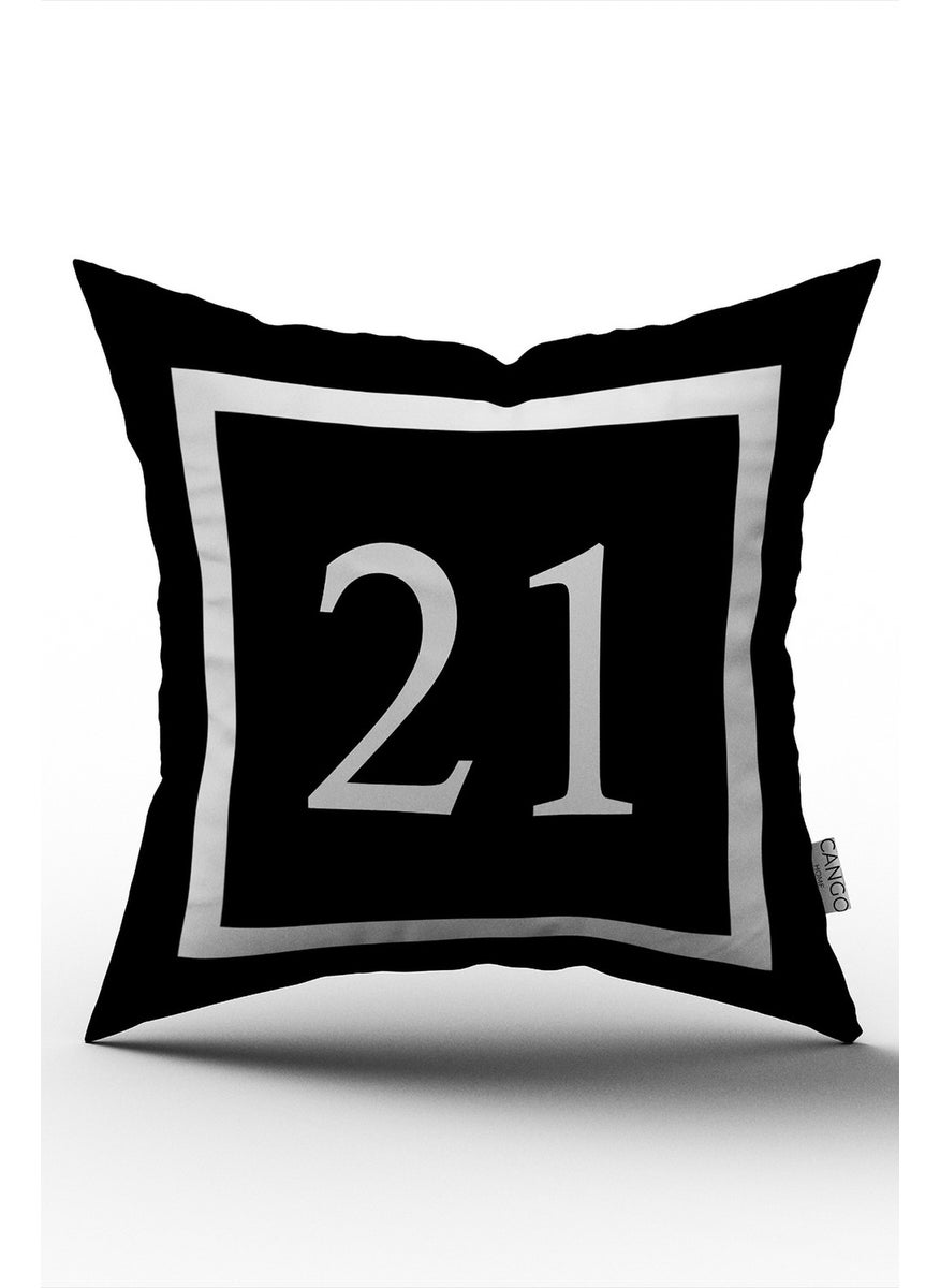 Cango Home - Digital Printing Throw Pillow Cover with Numbers 21 - Image 1