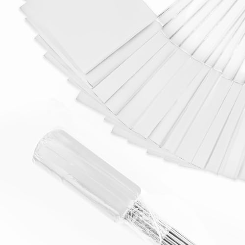 Zozen 50Pack White Marking Flags, Writable | 15x4x5 Inch, Yard Flags for Lawn & Irrigation & Landscape & Sprinkler & Survey & Dog Training. - Image 1