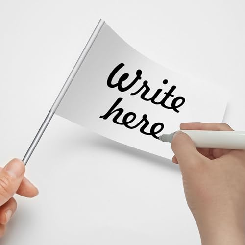 Zozen 50Pack White Marking Flags, Writable | 15x4x5 Inch, Yard Flags for Lawn & Irrigation & Landscape & Sprinkler & Survey & Dog Training. - Image 3