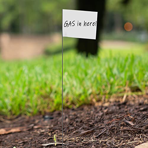Zozen 50Pack White Marking Flags, Writable | 15x4x5 Inch, Yard Flags for Lawn & Irrigation & Landscape & Sprinkler & Survey & Dog Training. - Image 5