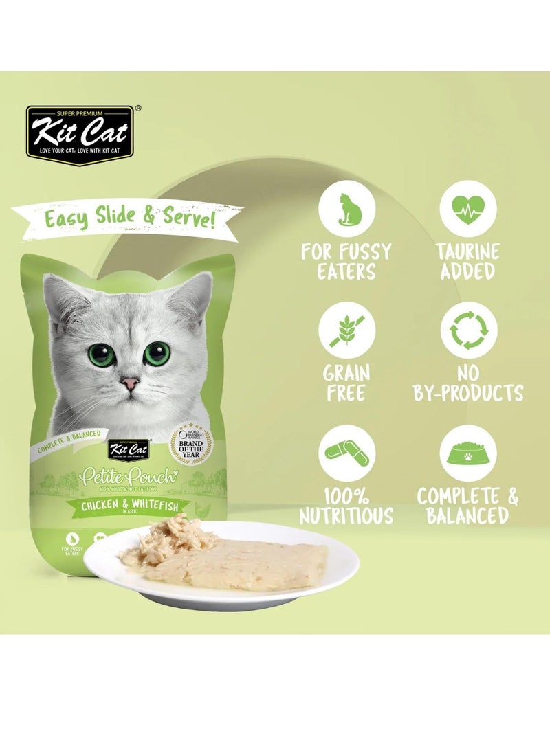 Kit Cat Cat Wet Treat Chicken And Whitefish Flavor 10g Pack Of 6  - Image 4