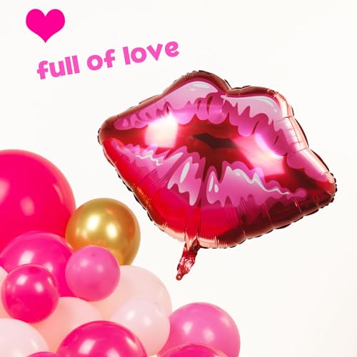 kozee Hot Pink and gold Balloon garland arch kit 140Pcs Hot magenta pink with Chrome Gold Balloons & Lip Starburst Roller mylar balloons for girl’s Birthday party Mother's Day decorations - Image 5