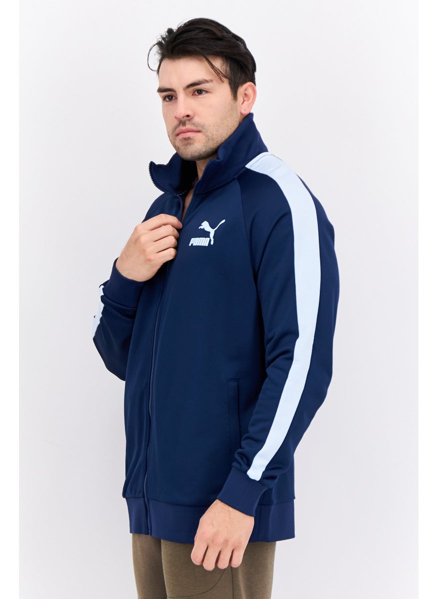 PUMA Men Sportswear Fit T7 Long Sleeves Training Track Sweatshirt, Navy  - Image 4