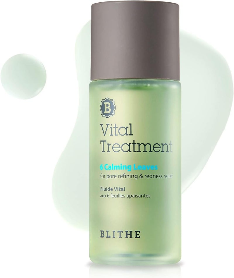 منتجات العناية بالبشرة الكورية BLITHE 6 أوراق من جوهر الشفافية لتخفيف الوردية والاحمرار مرطب مهدئ مع تونر BHA للوجه للرؤوس السوداء وحب الشباب