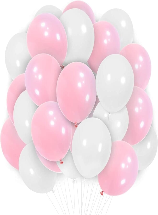Secret 100 pcs 10 Inch Balloon Pack, White Balloons, Girls Party Decorations, Girls Baby Shower Decorations, Valentines Balloons, Valentines Day decorations, Valentines Gifts for Her