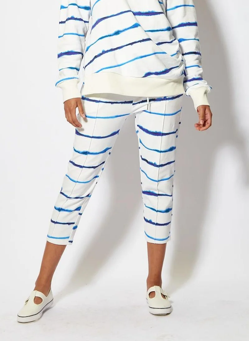 house of holland Blue Ink Stripe Capri Style Joggers