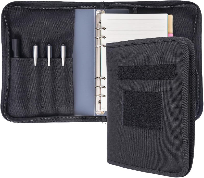 VEPKOIT Military Notebook Cover with 6 Ring Binder, Military Padfolio Ring Binder with Zippered Portfolio Organizer, Detachable A5 Notebook Holder and Travelers Notebook Cover,Tactical Notebook Cover for Army - Image 1