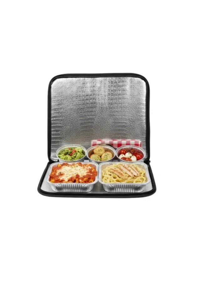 Tray Thermal Bag 45×40 cm – Large Rectangular Insulated Food Carrier, Waterproof Leakproof Thermal Storage Bag for Hot & Cold Food Trays (26–34L Capacity)-Black - Image 2