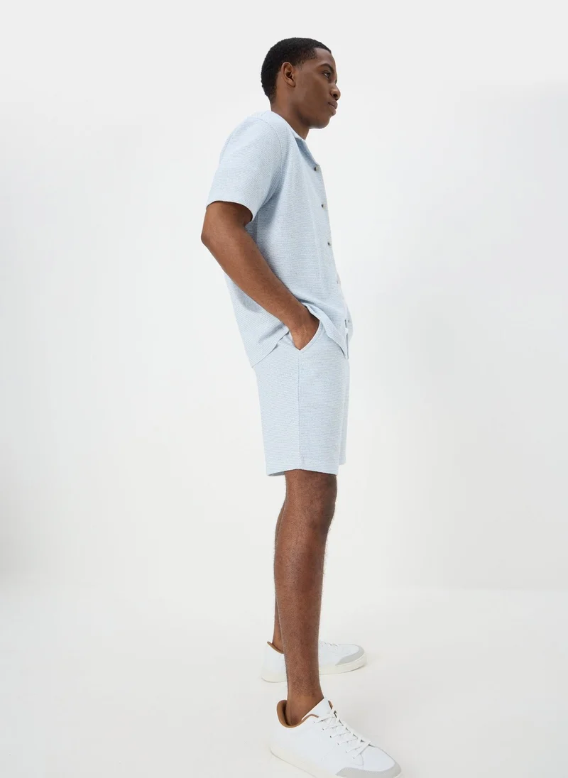 Matalan Light Blue Grid Texture Co Ord Shorts