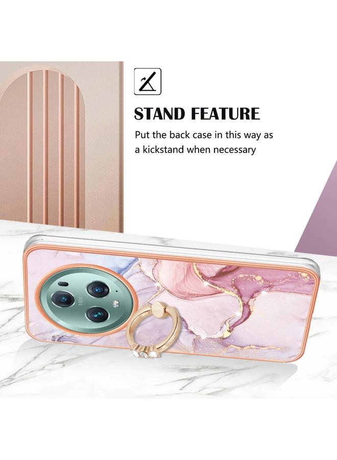 Green Tiger Case For Honor Magic5 Pro Electroplating Marble IMD TPU Phone Case with Ring Holder - Image 3