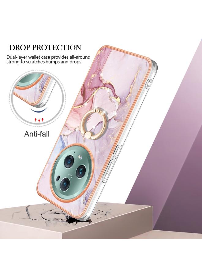 Green Tiger Case For Honor Magic5 Pro Electroplating Marble IMD TPU Phone Case with Ring Holder - Image 2