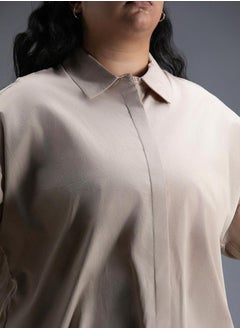 هاي ستار بلوزة فضفاضة بمقاس كبير وياقة سبريد  - Image 4