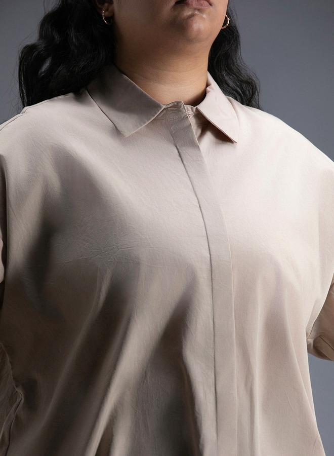 HIGH STAR HIGH STAR Plus Size Classic Spread Collar Oversized Casual Shirt - Image 4