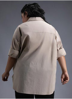 هاي ستار بلوزة فضفاضة بمقاس كبير وياقة سبريد  - Image 3