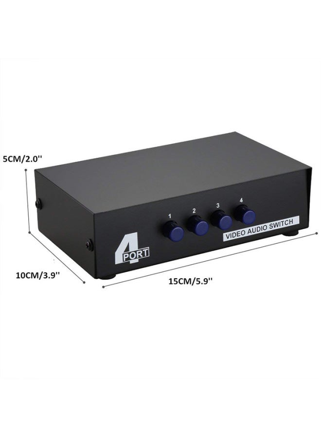 Audio And Video Av Switcher 4 In 1 Out Video Switcher Four In One Out 4-port Audio Converter-Color:Iron Shell AV Switcher Four In And One Out - Image 4