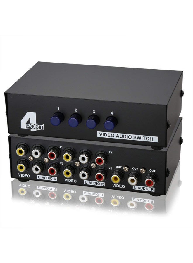 Audio And Video Av Switcher 4 In 1 Out Video Switcher Four In One Out 4-port Audio Converter-Color:Iron Shell AV Switcher Four In And One Out - Image 3