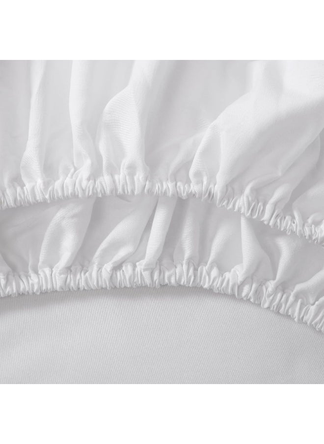 PanaX Bedding Super King Bed Sheets Set - 4 Piece Bedding - Brushed Microfiber And Fade Resistant - Easy Care (White, Super King)  - Image 5