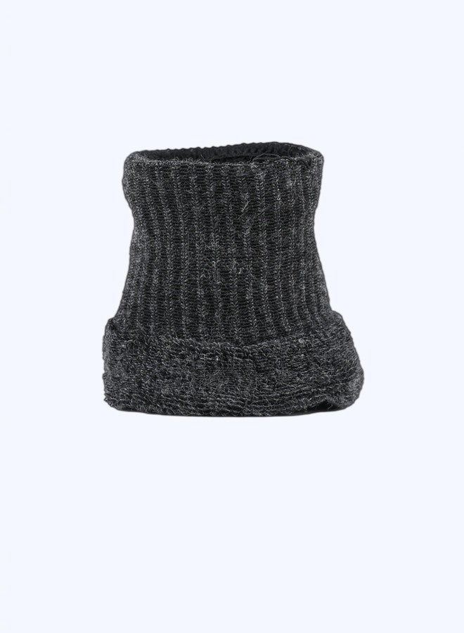 MUKHAKSH Pack of 6 Pairs = 12 Pieces Boys/Girls/Kids/Unisex Pure Cotton Dark Grey Ankle Length Towel School Socks - Image 3