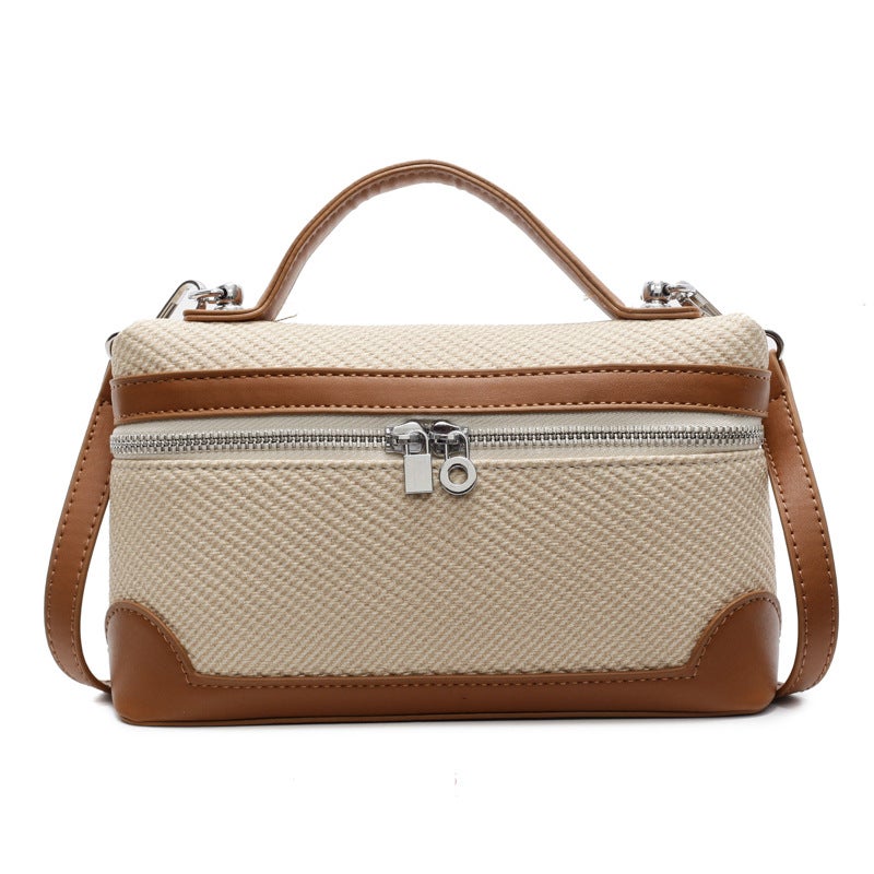 Portable Trendy Briefcase Women'S 2025 Spring New Fashionable Casual Shoulder Crosbody Bag Korean Style Niche High-End Sense - Image 1