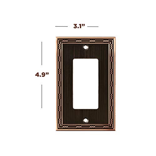 SleekLighting Decorator Wall plates | Decorative Zinc Cast Bronze Finish | Aged Oil-Rubbed electric Outlet Switch Covers| Style: 1 Gang Decorator (4 Pack) - Image 2