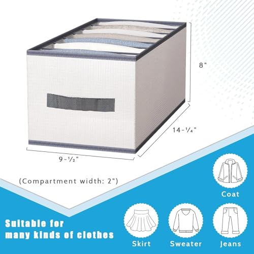 JEYANG 9 Compartment Foldable Wardrobe Clothes Organizer Washable Closet Storage Box for T-Shirt, Jeans, Pant, Baby Cloth (9 Grid Pack of 6, White) - Image 4