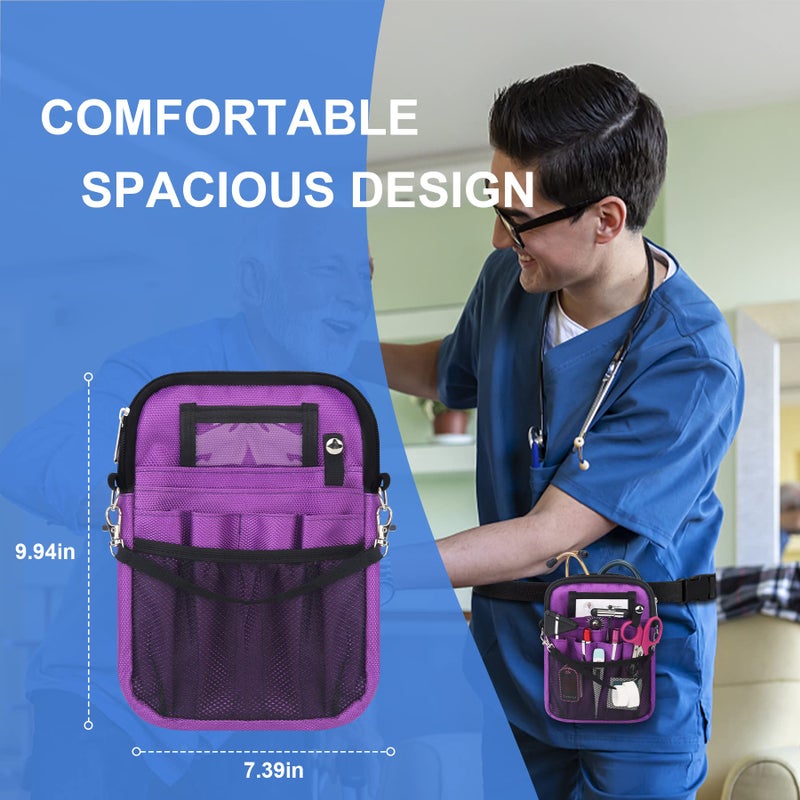 BOVKE Nurse Fanny Pack with Medical Gear Pockets, Tape Holder, Medical Bag Nurse Waist Pouch Organizer with Utility Storage for Stethoscopes, Bandage Scissors and Other Emergency Supplies, Purple - Image 5