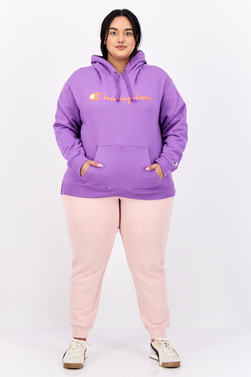 Champion Women Plus Size Long Sleeves Outdoor Hoodies, Purple  - Image 4