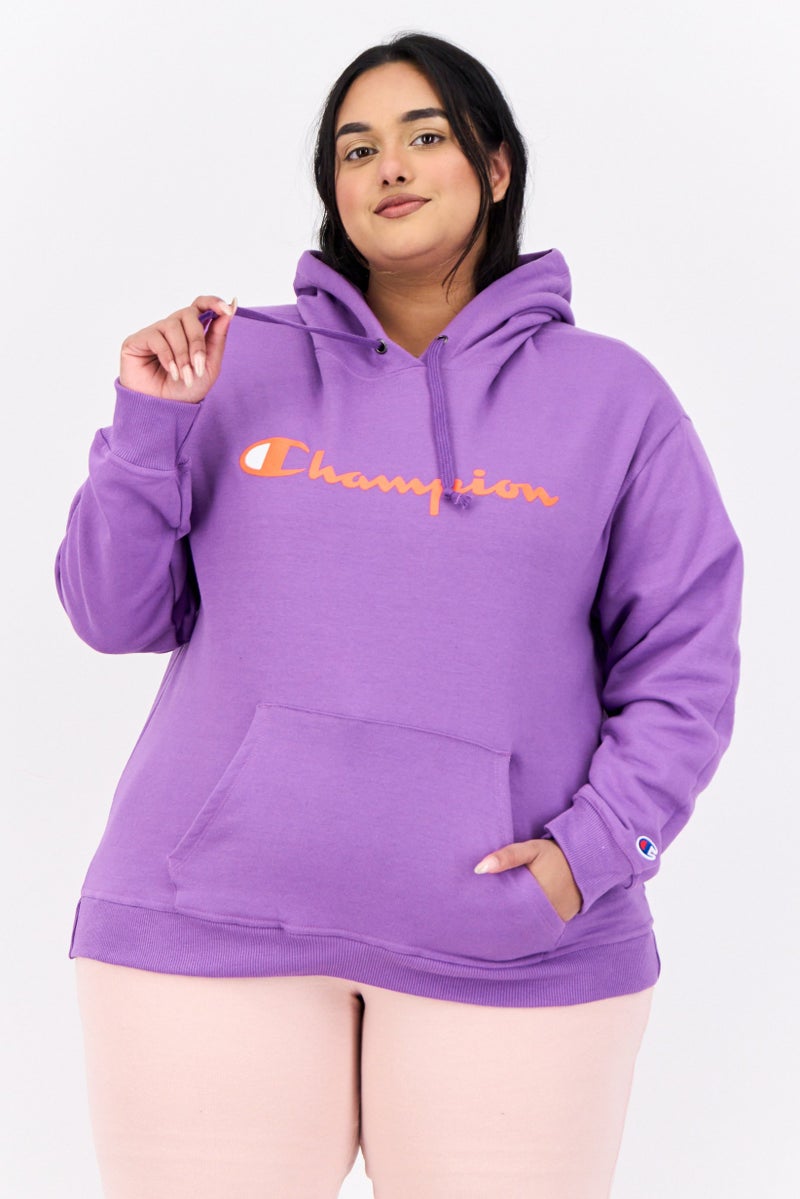 Champion Women Plus Size Long Sleeves Outdoor Hoodies, Purple  - Image 1