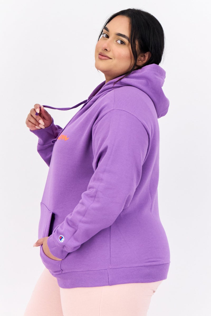 Champion Women Plus Size Long Sleeves Outdoor Hoodies, Purple  - Image 3