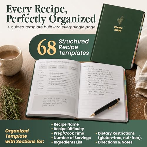 Only Zest Blank Recipe Book to Write in Your Own Recipes—6×8.5", Thick No-Bleed Paper, Water-Resistant—Empty Hardcover Recipe Notebook with 144 Pages for 68 Recipes—Conversion Charts & Measurements - Image 4
