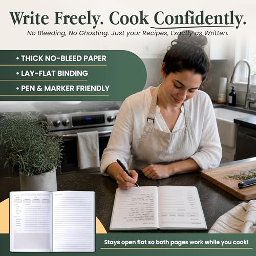 Only Zest Blank Recipe Book to Write in Your Own Recipes—6×8.5", Thick No-Bleed Paper, Water-Resistant—Empty Hardcover Recipe Notebook with 144 Pages for 68 Recipes—Conversion Charts & Measurements - Image 3