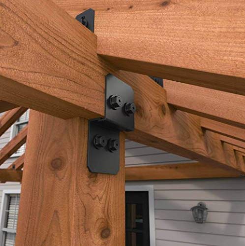 OZCO Ironwood 6" Post to Beam Flush Connector Heavy Duty Black Powder-Coated Steel Bracket for Wood Posts, Outdoor Beam Braces, Corner Brackets, Flush Brackets for Wood and Aluminum, 2-Pack, 51735 - Image 3