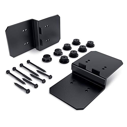 OZCO Ironwood 6" Post to Beam Flush Connector Heavy Duty Black Powder-Coated Steel Bracket for Wood Posts, Outdoor Beam Braces, Corner Brackets, Flush Brackets for Wood and Aluminum, 2-Pack, 51735 - Image 1