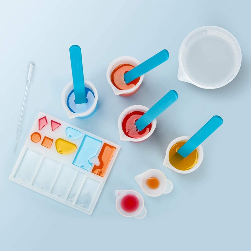 Crystal Drop Glue Epoxy Resin Silicone Measuring Cup Glue Mixing Tool Stirring Rod Silicone Mold Set - Image 3
