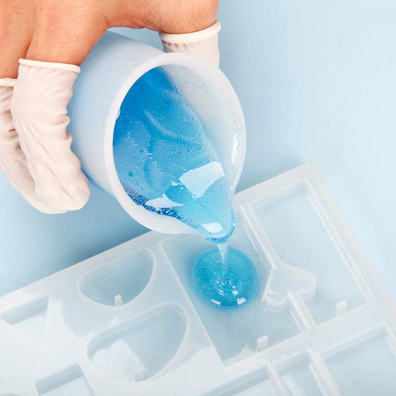 Crystal Drop Glue Epoxy Resin Silicone Measuring Cup Glue Mixing Tool Stirring Rod Silicone Mold Set - Image 4