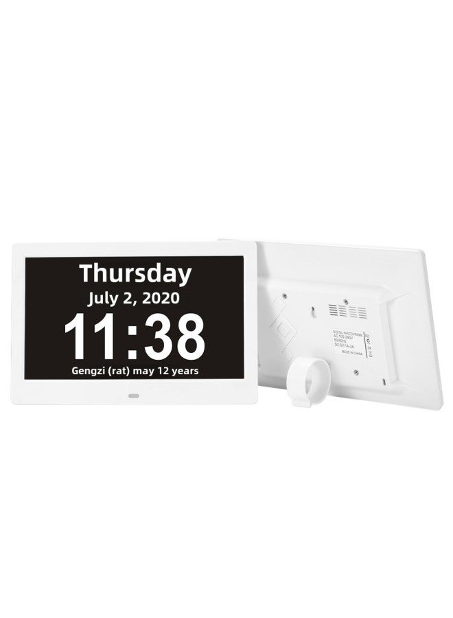 WiFi Intelligent Perpetual Calendar Electronic Clock Weather Forecast Hour Alarm Clock Medicine Reminder Wall Setting Table-Color:★7 White I - Image 5