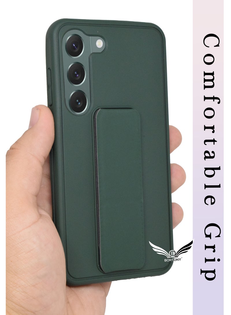 BORTONY Galaxy S23 with Magnetic Stand & Holder Premium Silicone Hand Strap Grip Car Mount Kickstand Finger Grip Case Cover For Samsung Galaxy S23 - Image 2