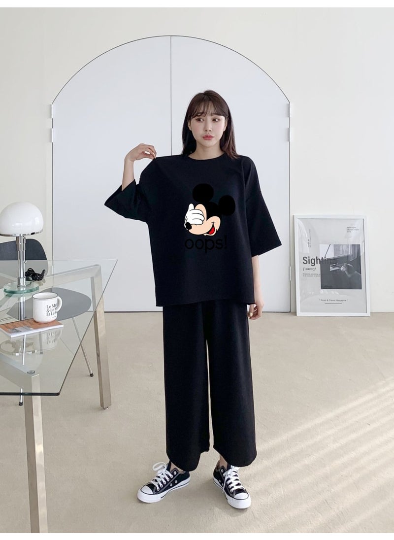 2024 Chic Casual Two-Piece Set Womens Trendy Black