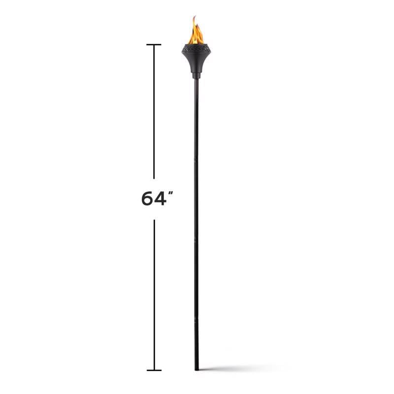 TiKi مشعل تيكي آيلاند كينغ 65" معدني خارجي – مقاوم للعوامل الجوية، مشعل تيكي زخرفي مع فتيلة طويلة الأمد، غطاء ووعاء واسع سهل الصب للباحة، الفناء والحديقة - Image 3