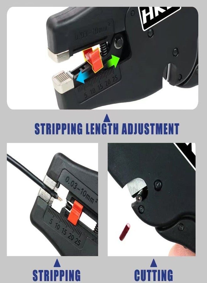 HKS Automatic 2 in 1 Wire Stripper Tool for 32-7 AWG Wire Stripping & Cutting, Length Range 0.25-1 inch - Suitable for Various Wires - Image 4