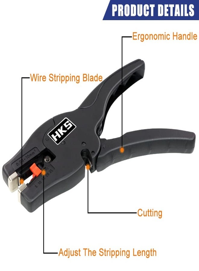HKS Automatic 2 in 1 Wire Stripper Tool for 32-7 AWG Wire Stripping & Cutting, Length Range 0.25-1 inch - Suitable for Various Wires - Image 3