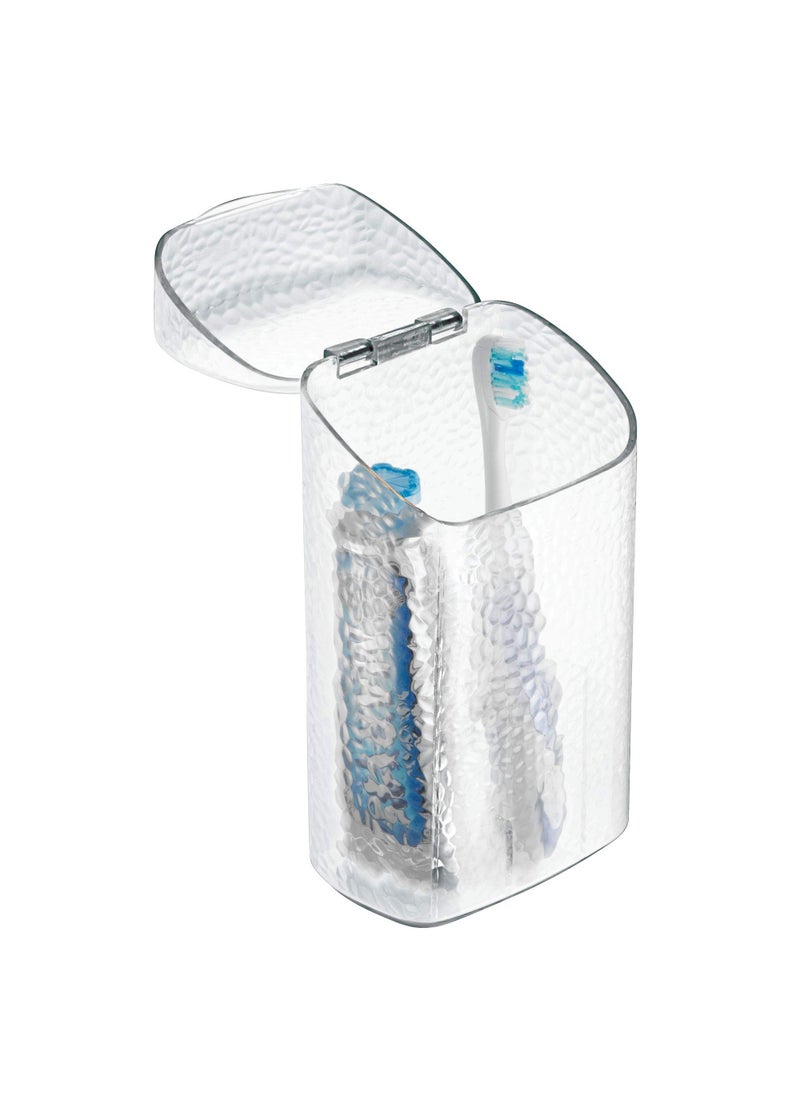 InterDesign iDesign 53450 Rain Toothbrush Holder Dental Center for Toothpaste, Electric Toothbrush, Water Flosser, Bathroom Countertop Organizer, Clear  - Image 1