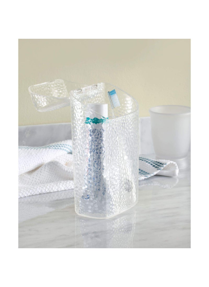 InterDesign iDesign 53450 Rain Toothbrush Holder Dental Center for Toothpaste, Electric Toothbrush, Water Flosser, Bathroom Countertop Organizer, Clear  - Image 3