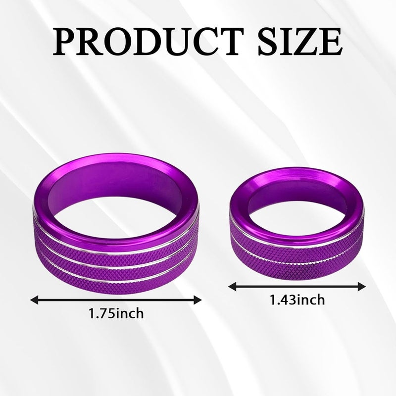 UZZH 3PCS AC Air Conditioner Switch Button Knob Cover, Car Interior Decor Accessories Radio Volume Control Knob Decals for Dodge Challenger Jeep Grand Cherokee Charger Durango Journey Chrysler(Purple) - Image 2