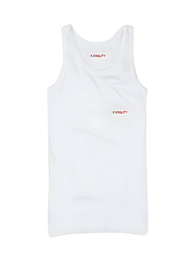 KWALITY Baby Boys and Girls 100% Pure Cotton White Vest Inner wear Combo Pack of 5 (12-13 Years) - Image 2