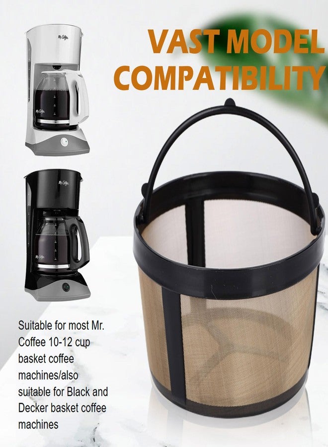 HESSION Permanent Coffee Filter 8-12 Cup Basket Fits Mr Coffee Filter Basket Gold Coffee Filter Basket 2 Pack - Image 5